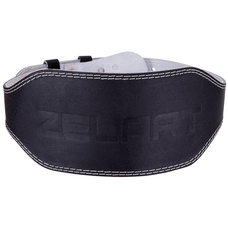 Пояс атлетичний шкіряний Zelart SB-165053 спинка-15см розмір-XS-XXL чорний