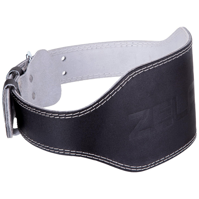 Пояс атлетичний шкіряний Zelart SB-165053 спинка-15см розмір-XS-XXL чорний