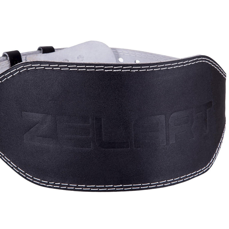 Пояс атлетичний шкіряний Zelart SB-165053 спинка-15см розмір-XS-XXL чорний