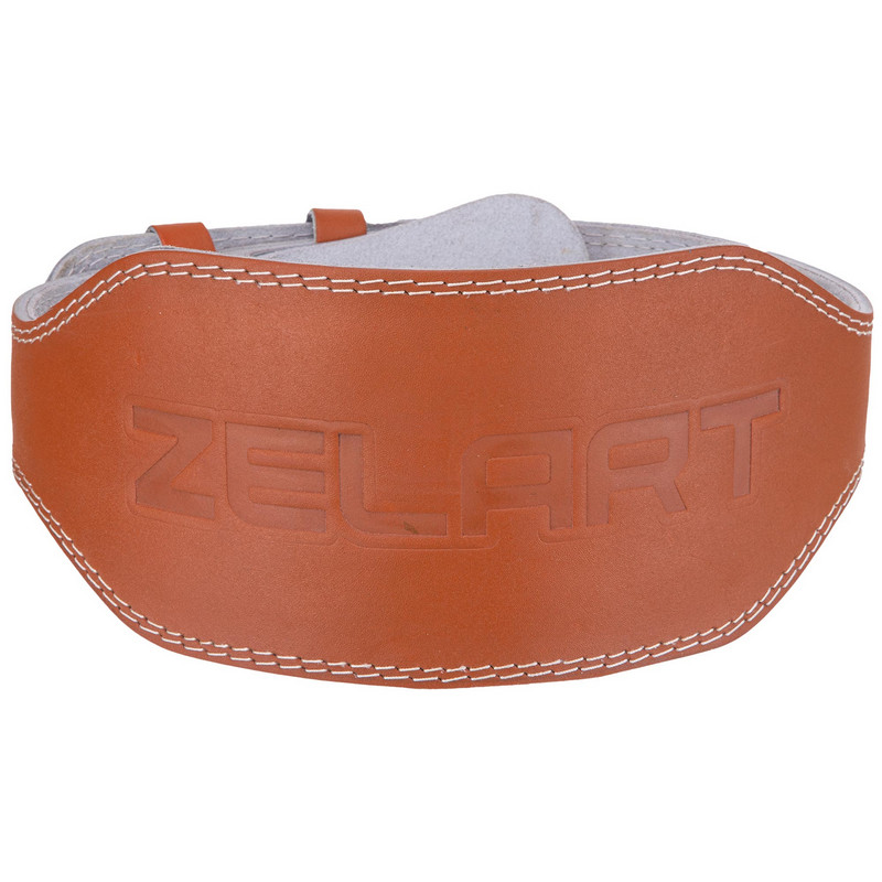 Пояс атлетичний шкіряний Zelart SB-165056 спинка-15см розмір-XS-XXL коричневий