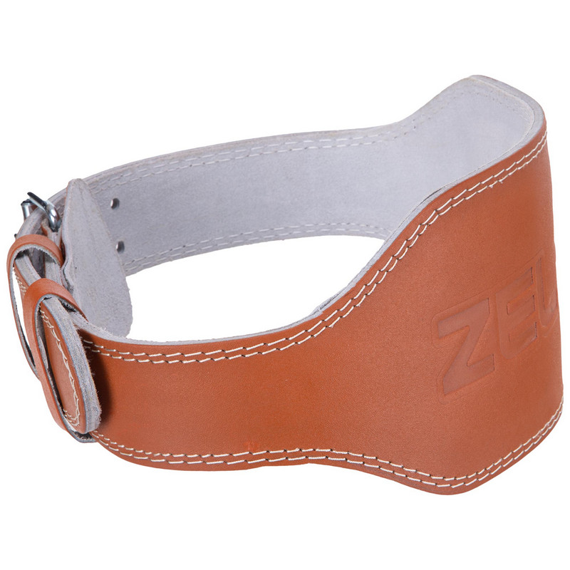 Пояс атлетичний шкіряний Zelart SB-165056 спинка-15см розмір-XS-XXL коричневий