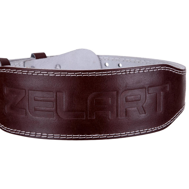 Пояс атлетичний шкіряний Zelart SB-165076 спинка-10см розмір-XS-XXL темно-коричневий