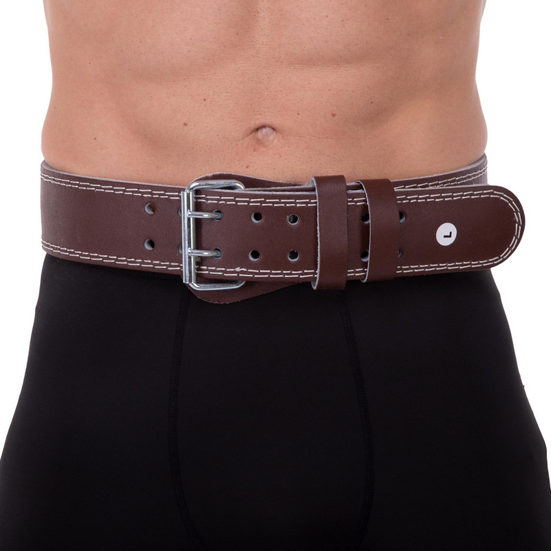 Пояс атлетичний шкіряний Zelart SB-165076 спинка-10см розмір-XS-XXL темно-коричневий