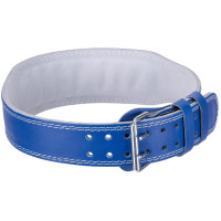 Пояс атлетичний шкіряний Zelart SB-165080 спинка-10см розмір-XS-XXL синій