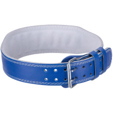 Пояс атлетичний шкіряний Zelart SB-165080 спинка-10см розмір-XS-XXL синій