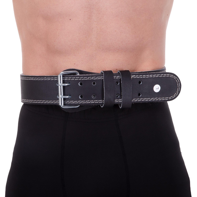 Пояс атлетичний шкіряний Zelart SB-165085 спинка-10см розмір-XS-XXL чорний