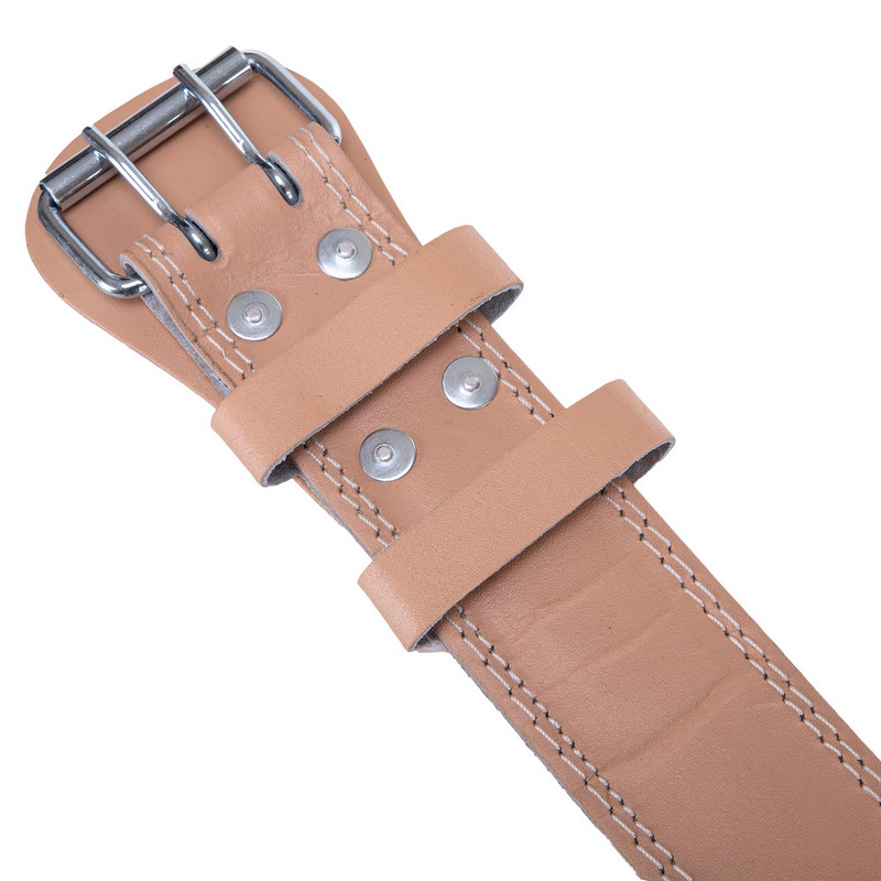 Пояс атлетичний шкіряний Zelart SB-165101 спинка-15см розмір-XS-XXL бежевий