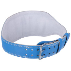 Пояс атлетичний шкіряний Zelart SB-165103 спинка-15см розмір-XS-XXL синій