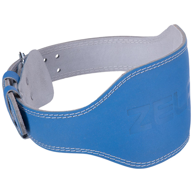 Пояс атлетичний шкіряний Zelart SB-165103 спинка-15см розмір-XS-XXL синій