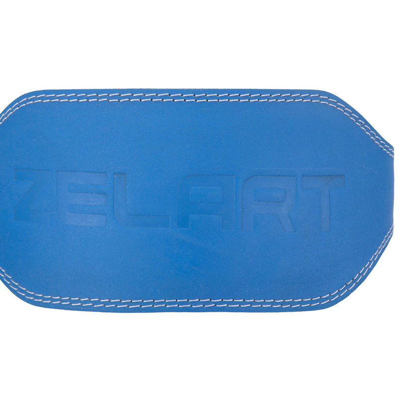 Пояс атлетичний шкіряний Zelart SB-165103 спинка-15см розмір-XS-XXL синій