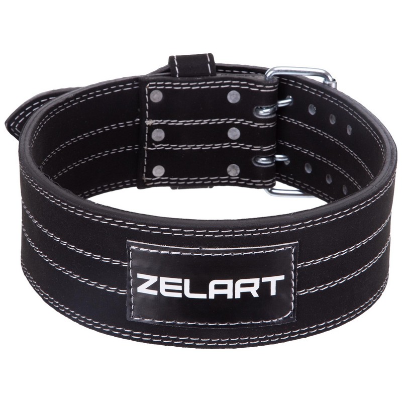 Пояс для пауерліфтингу шкіряний Zelart SB-165150 спинка-10см розмір-XS-XXL чорний