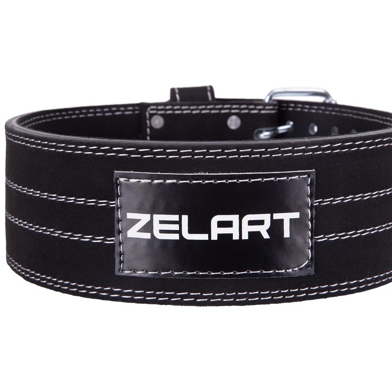 Пояс для пауерліфтингу шкіряний Zelart SB-165150 спинка-10см розмір-XS-XXL чорний