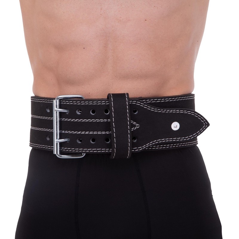 Пояс для пауерліфтингу шкіряний Zelart SB-165150 спинка-10см розмір-XS-XXL чорний