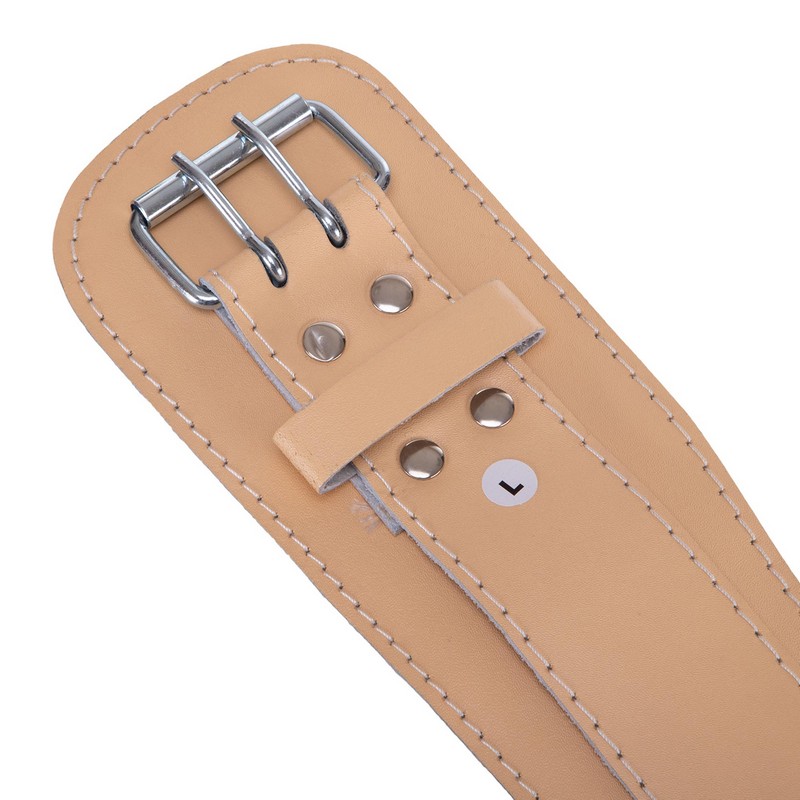 Пояс атлетичний шкіряний Zelart SB-165351 спинка-15см розмір L бежевий