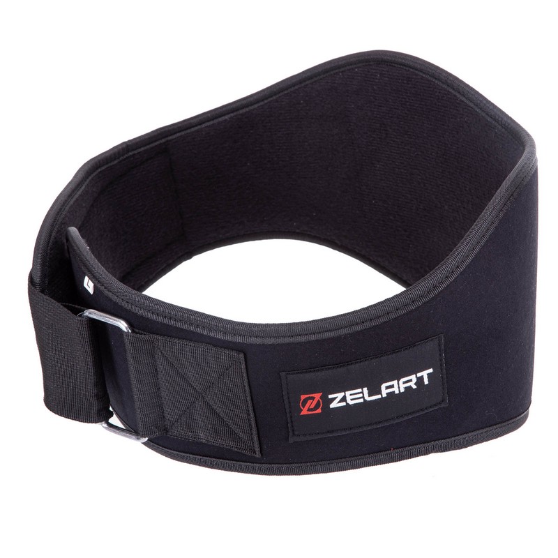 Пояс атлетичний текстильний ZELART SB-165406 спинка-19см розмір-XS-XXL чорний