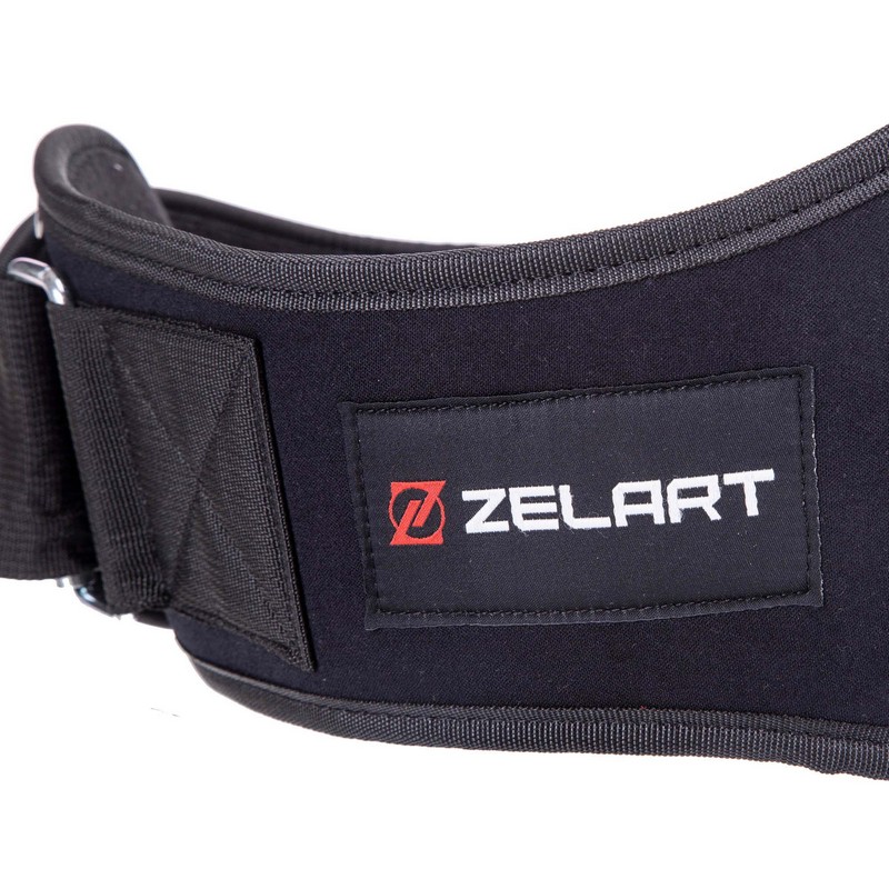 Пояс атлетичний текстильний ZELART SB-165406 спинка-19см розмір-XS-XXL чорний
