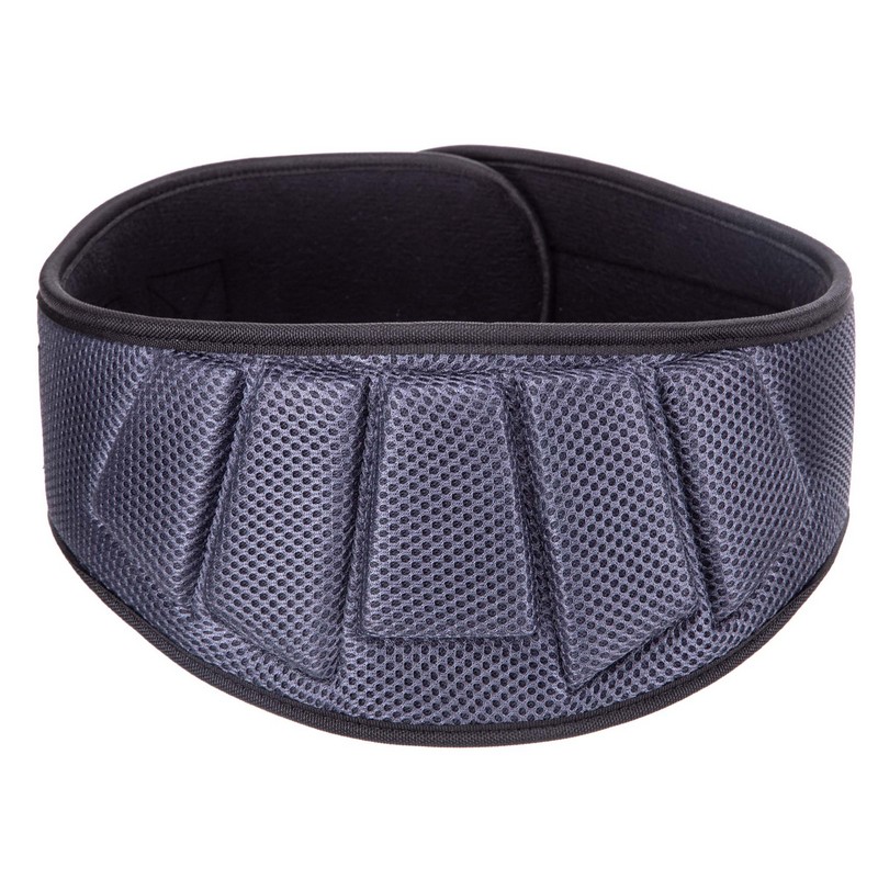 Пояс атлетичний текстильний Zelart SB-165411 спинка-17см розмір-XS-XXL сірий