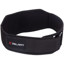 Пояс атлетичний текстильний Zelart SB-165428 спинка-14см розмір XS-XXL чорний