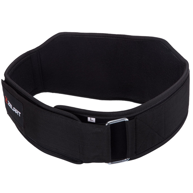 Пояс атлетичний текстильний Zelart SB-165428 спинка-14см розмір XS-XXL чорний