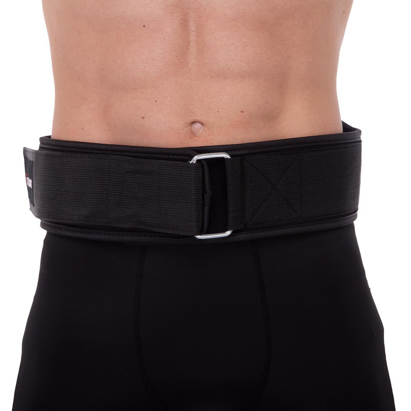 Пояс атлетичний текстильний Zelart SB-165428 спинка-14см розмір XS-XXL чорний