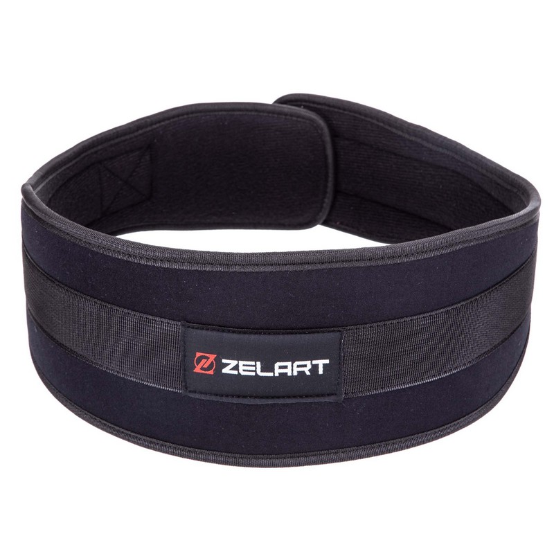 Пояс атлетичний текстильний Zelart SB-165447 спинка-14см розмір XS-XXL чорний