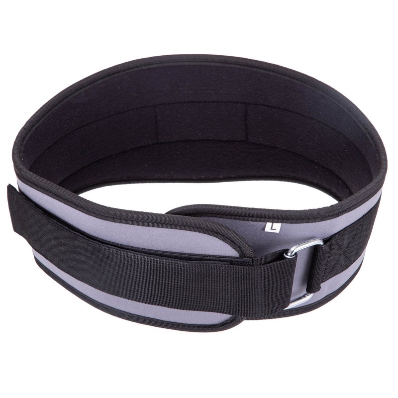 Пояс атлетичний текстильний Zelart SB-165459 спинка-15см розмір-XS-XXL сірий