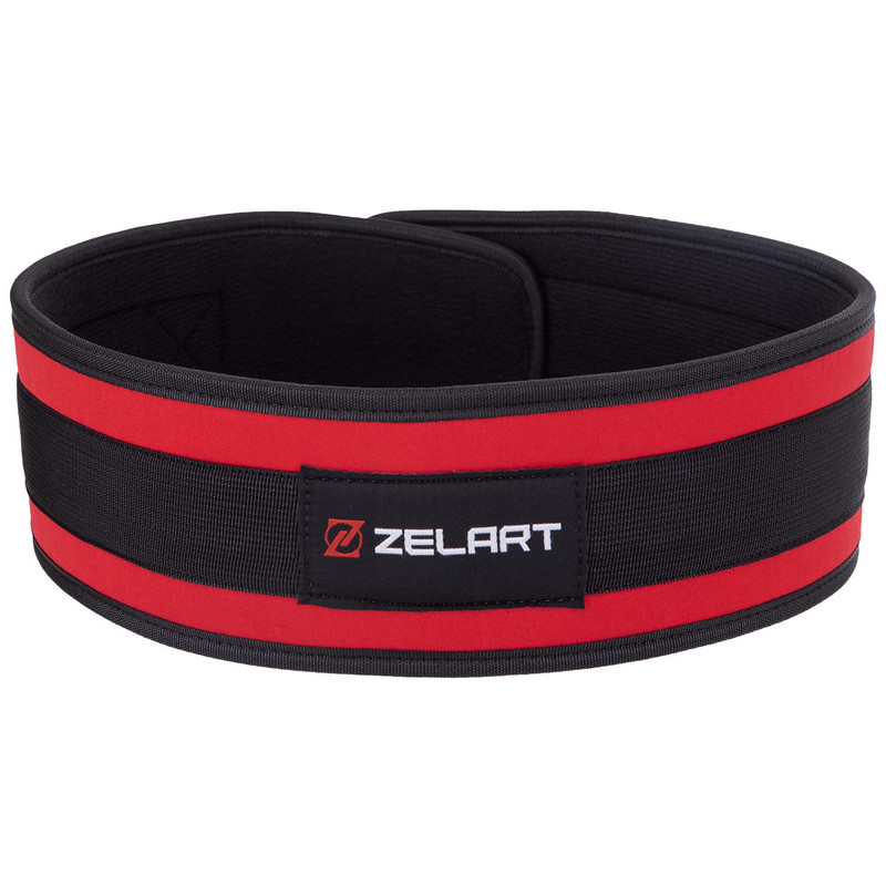 Пояс атлетичний посилений регульований Zelart SB-165472 спинка-10см розмір XS-XXL червоний
