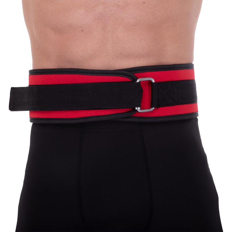 Пояс атлетичний посилений регульований Zelart SB-165472 спинка-10см розмір XS-XXL червоний