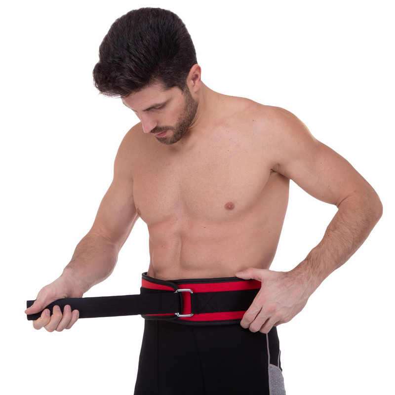 Пояс атлетичний посилений регульований Zelart SB-165472 спинка-10см розмір XS-XXL червоний