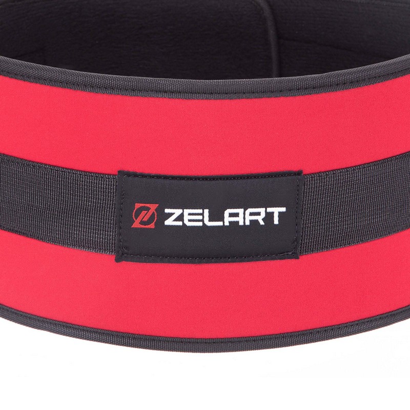 Пояс атлетичний текстильний Zelart SB-165486 спинка-15см розмір-XS-XXL червоний