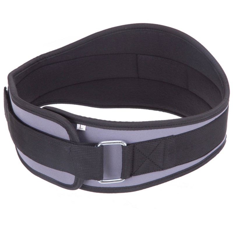 Пояс атлетичний текстильний Zelart SB-165506 спинка-15см розмір-XS-XXL сірий