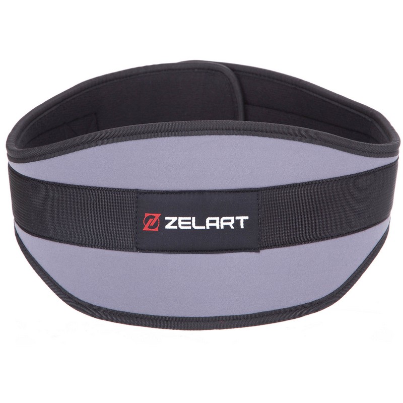 Пояс атлетичний текстильний Zelart SB-165506 спинка-15см розмір-XS-XXL сірий