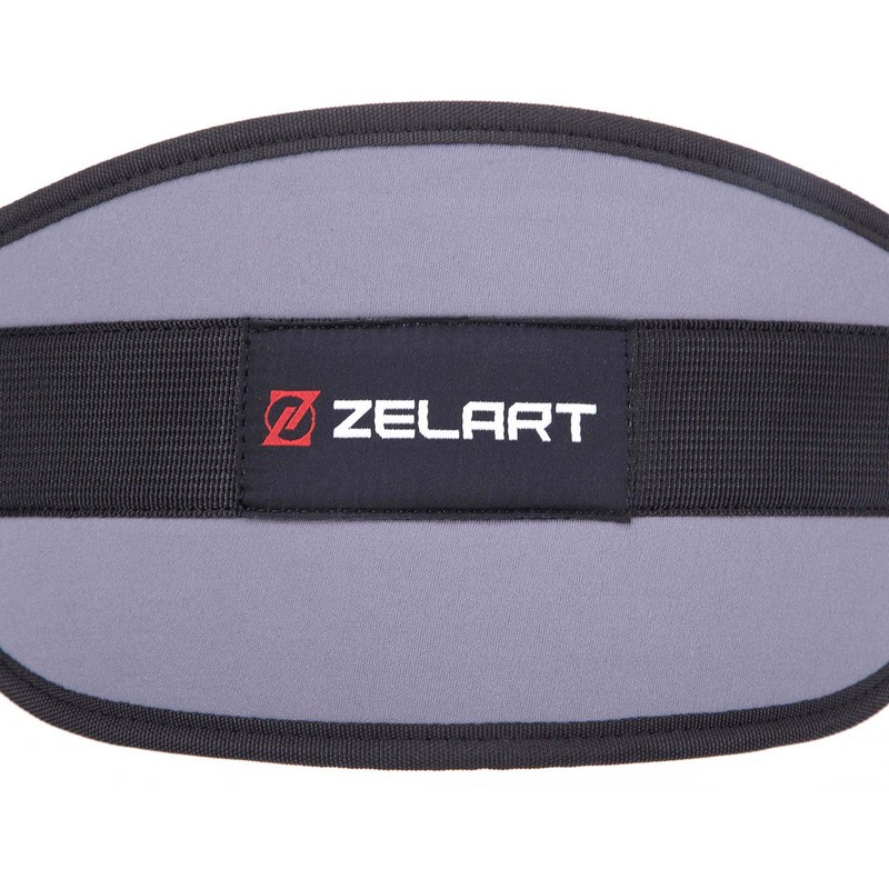 Пояс атлетичний текстильний Zelart SB-165506 спинка-15см розмір-XS-XXL сірий