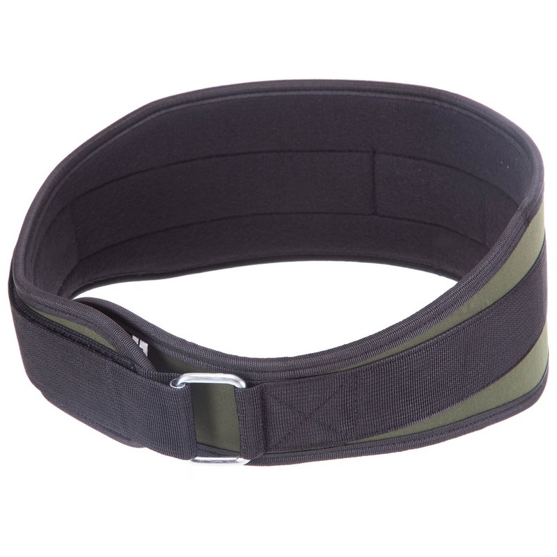Пояс атлетичний текстильний Zelart SB-165537 спинка-13см спинка-13см розмір-XS-XXL чорний-оливковий