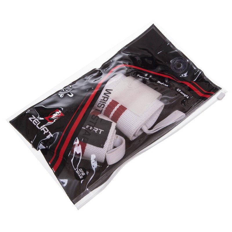 Бинти кистьові для жиму STRENGTH WRIST WRAPS Zelart SB-167071 2штуки білий-червоний