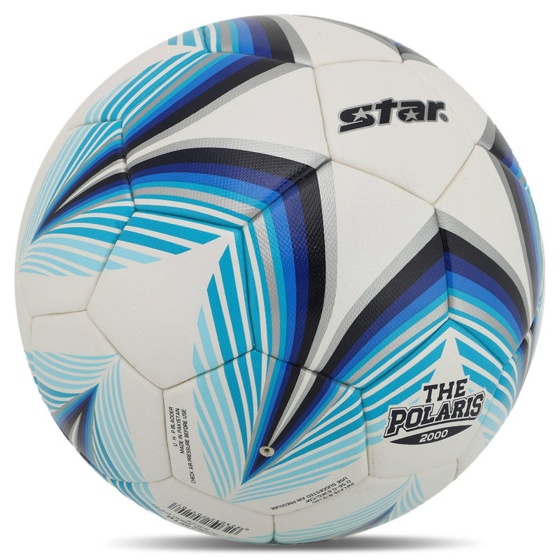 М'яч футбольний STAR THE POLARIS 2000 FIFA SB235FTB №5 PU білий-блакитний