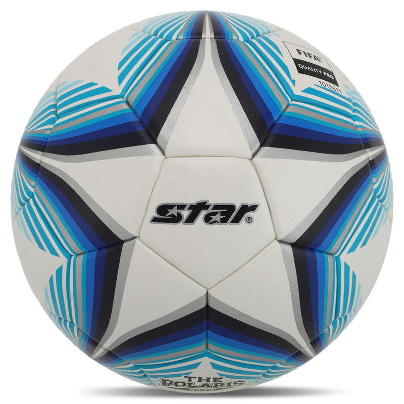 М'яч футбольний STAR THE POLARIS 2000 FIFA SB235FTB №5 PU білий-блакитний