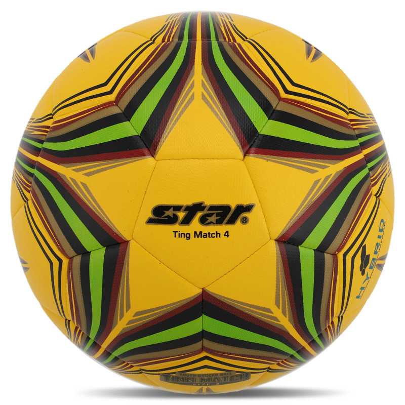 М'яч футбольний STAR TING MATCH 4 HYBRID SB3154C-05 №4 PU жовто-салатовий