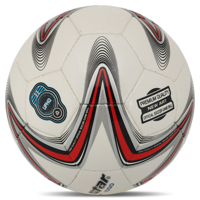 М'яч футбольний STAR NEW POLARIS 1000 SB374 №4 Composite Leather білий-червоний