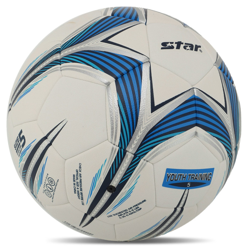 М'яч футбольний STAR YOUTH TRAINING 5 SB725C №5 PU білий-синій