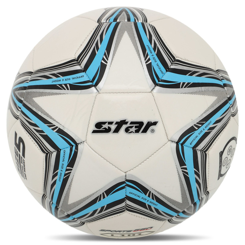 М'яч футбольний STAR SPORTS 550 L101 SB8235 №5 PU білий-блакитний