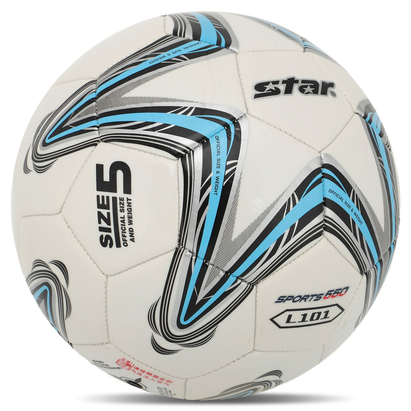 М'яч футбольний STAR SPORTS 550 L101 SB8235 №5 PU білий-блакитний