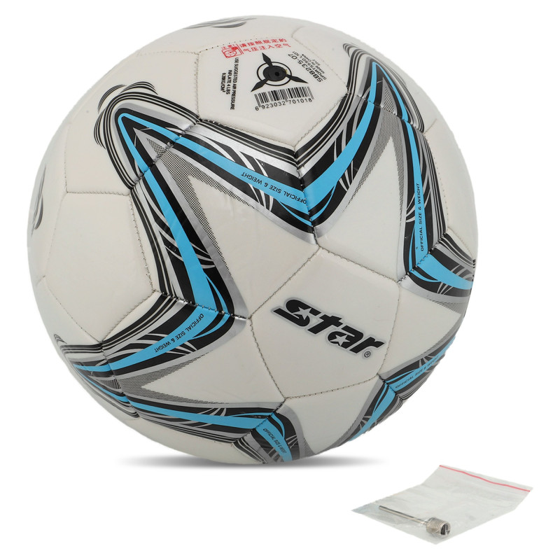 М'яч футбольний STAR SPORTS 550 L101 SB8235 №5 PU білий-блакитний