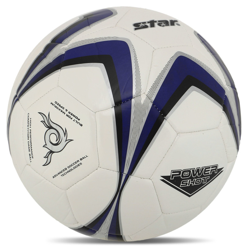 М'яч футбольний STAR POWER SHOT SB8295C №5 PU білий-темно-синій