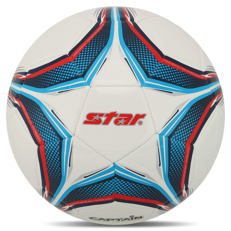 М'яч футбольний STAR CAPTAIN SB8665 №5 PU білий-синій-червоний