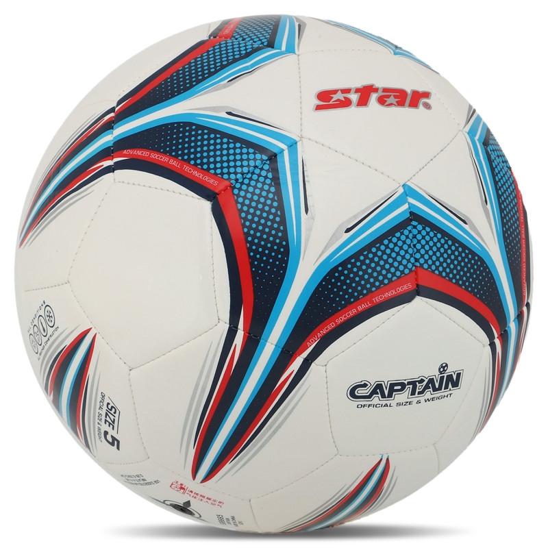 М'яч футбольний STAR CAPTAIN SB8665 №5 PU білий-синій-червоний