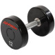 Гантель цільна професійна з поліуретановим покриттям LIFE FITNESS SC-80081-12 1шт 12кг чорний-червоний
