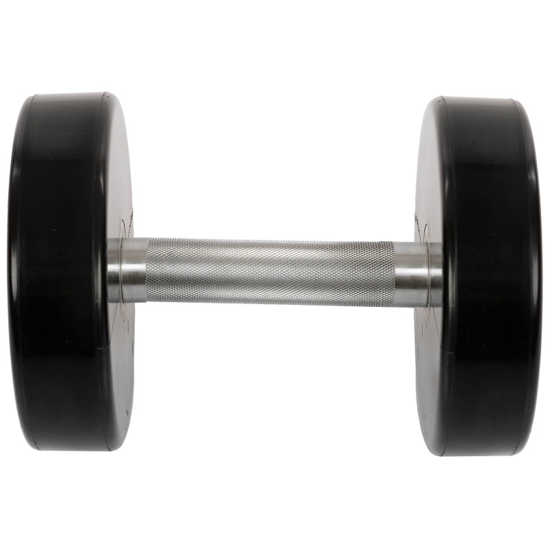 Гантель цільна професійна з поліуретановим покриттям LIFE FITNESS SC-80081-12 1шт 12кг чорний-червоний