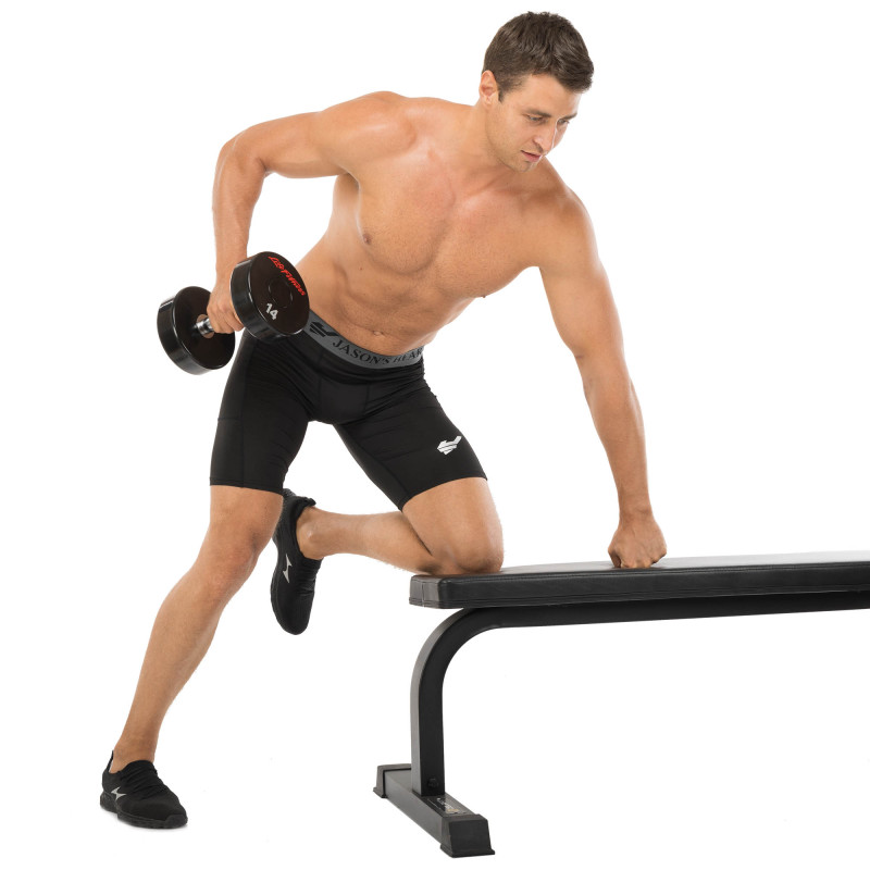 Гантель цільна професійна з поліуретановим покриттям LIFE FITNESS SC-80081-14 1шт 14кг чорний-червоний