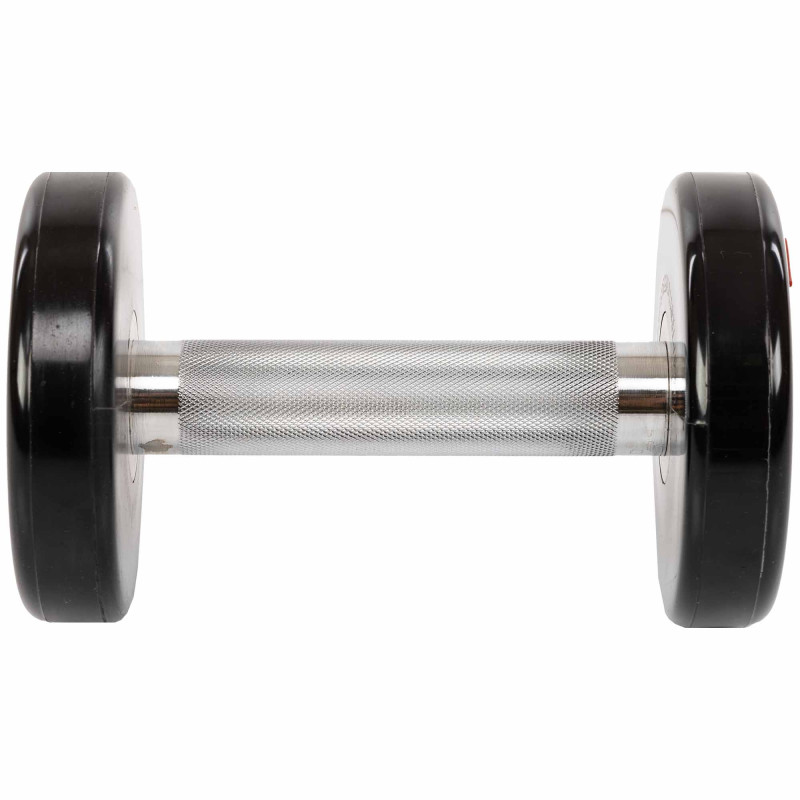 Гантель цільна професійна з поліуретановим покриттям LIFE FITNESS SC-80081-2 1шт 2кг чорний-червоний